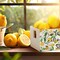 Lemon Mini Wooden Crate – Rustic Farmhouse Tiered Tray Décor with 8 Faux Lemons, Perfect Summer & Fall Lemonade Kitchen Accents for Home, Thanksgiving Table Displays, and Party Centerpieces